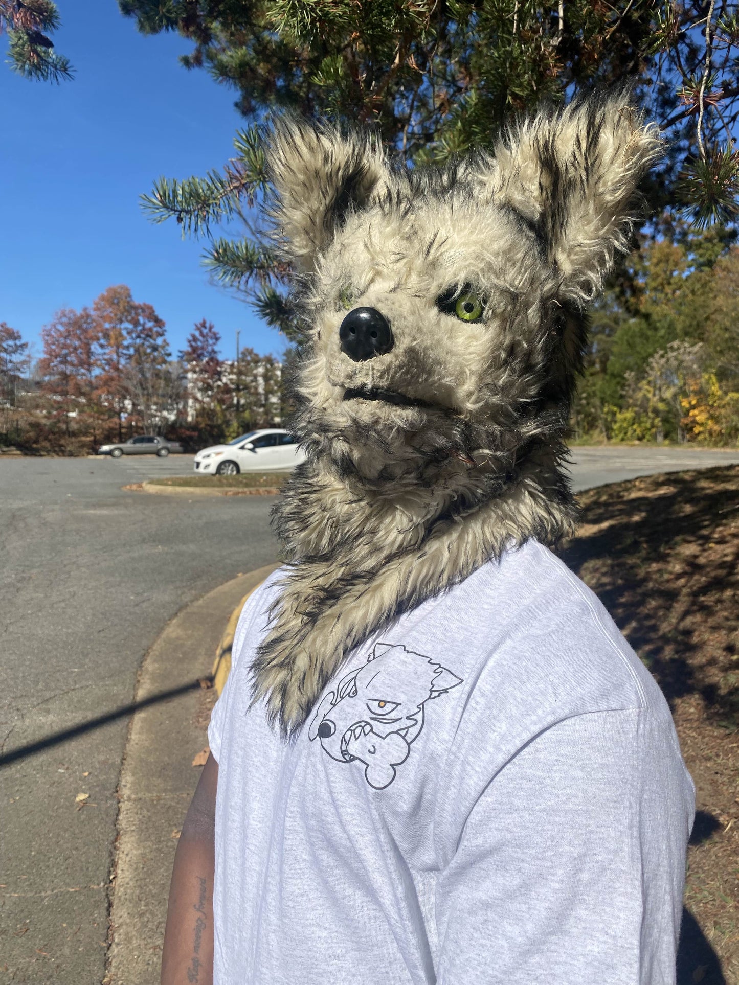 Dog Nigga Chest Emblem T-Shirt (White, Grey, Black)